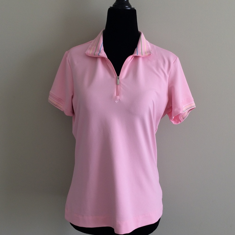 Nike ladies short sleeve pink golf top size M